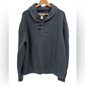 Duluth Men's High Neck Shawl Collar Cotton Wool Blend Infantry Sweater - XL